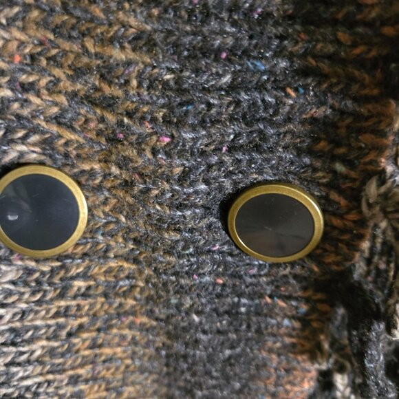 Cabi Frontier Fringe Double Breasted Ombre Neutral Coatagan Size L - Picture 6 of 8